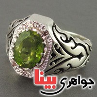 انگشتر زبرجد و الماس کلکسیونی همراه با شناسنامه معتبر  _کد:2856