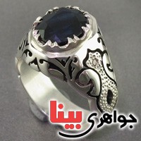انگشتر یاقوت کبود بسیار عالی و الماس همراه با شناسنامه معتبر  _کد:2861 