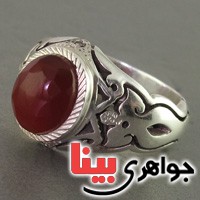 انگشتر عقیق یمنی تراش کلکسیونی و الماس همراه با شناسنامه معتبر _کد:2864