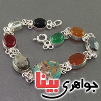 دستبند چند جواهر سلجوقی زنانه سنگ درمانی _کد:19098