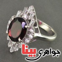 انگشتر یاقوت گارنت رودیوم زنانه بسیار زیبا _کد:19108