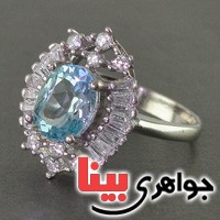 انگشتر توپاز رودیوم مجلسی زنانه زیبا _کد:19118