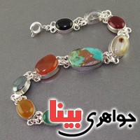دستبند چند جواهر سلجوقی زنانه سنگ درمانی _کد:19122