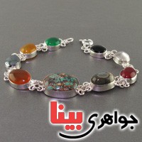 دستبند چند جواهر سلجوقی زنانه سنگ درمانی _کد:19128