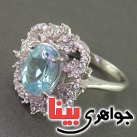 انگشتر توپاز رودیوم زنانه مدل ملکه _کد:19129