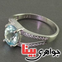 انگشتر توپاز رودیوم زنانه کلاسیک