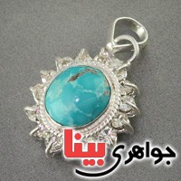 گردنبند فیروزه نیشابوری دور جواهری زنانه _کد:19132