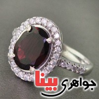 انگشتر یاقوت گارنت شیک رودیوم زنانه _کد:19133