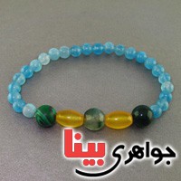 دستبند چند جواهر سنگ درمانی عقیق و مالاکیت دستبند چند جواهر سنگ درمانی عقیق و مالاکیت