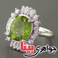 انگشتر زبرجد رودیوم زنانه با شکوه _کد:19139