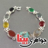 دستبند چند جواهر سلجوقی زنانه سنگ درمانی _کد:19144