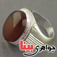 انگشتر عقیق یمنی درشت قدیمی موکل دار  _کد:2870