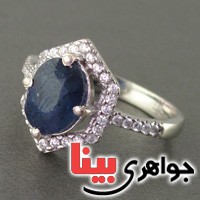 انگشتر یاقوت کبود خوشرنگ رودیوم زنانه انگشتر یاقوت کبود خوشرنگ رودیوم زنانه