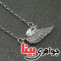 گردنبند زیرکن (زرقون) ماکرو زنانه طرح بال _کد:19160