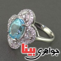 انگشتر توپاز رودیوم زنانه مدل فاخر