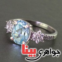 انگشتر توپاز رودیوم شکیل زنانه _کد:19171