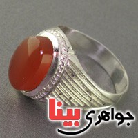 انگشتر عقیق یمنی درشت قدیمی همراه با حرز امام جواد _کد:19172