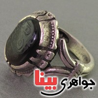 انگشتر عقیق یمنی جزع قدیمی عتیقه _کد:2877