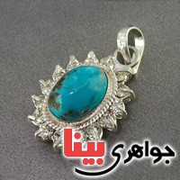 گردنبند فیروزه نیشابوری دور جواهری زنانه _کد:19198