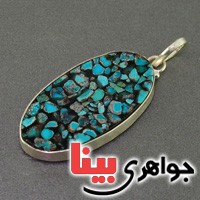 گردنبند فیروزه نیشابوری موزائیکی هنری _کد:19204