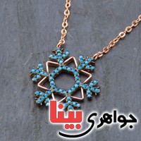 گردنبند نقره زنانه رودیوم مسی طرح دانه برف _کد:19207