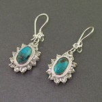 گوشواره فیروزه نیشابوری دور جواهری زنانه