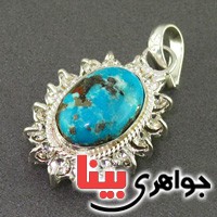 گردنبند فیروزه نیشابوری دور جواهری زنانه _کد:19217