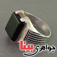 انگشتر عقیق سیاه (اونیکس) قدیمی _کد:19220