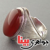 انگشتر عقیق یمنی درشت کلکسیونی عتیقه ، تبارک الله _کد:2896