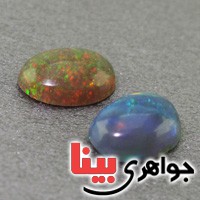 نگین انگشتر اوپال آتشین بسیارخوشرنگ 2 عددی _کد:19237