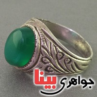 انگشتر عقیق سبز قدیمی _کد:19238
