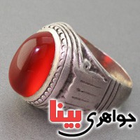 انگشتر عقیق یمنی قدیمی بسیار خوشرنگ و نادر _کد:2915