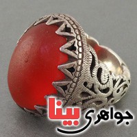 انگشتر عقیق آفریقایی درشت قدیمی با رکاب عتیقه _کد:2922