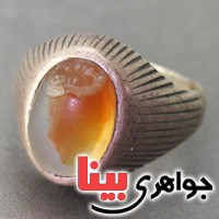 انگشتر عقیق قدیمی لبپر _کد:19247