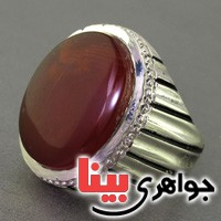 انگشتر عقیق یمنی درشت قدیمی موکل دار _کد:2929