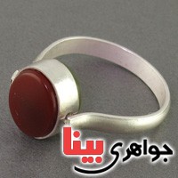 انگشتر عقیق زرد و عقیق قرمز دو رو چرخشی _کد:19253