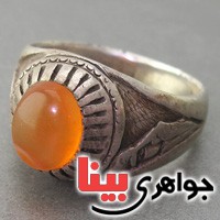 انگشتر عقیق یمنی شرف الشمس کهنه با رخ درویش _کد:2940
