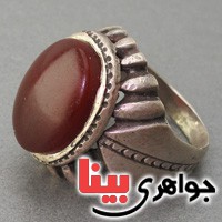 انگشتر عقیق خوشرنگ با رکاب قدیمی _کد:2942
