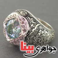 انگشتر الماس روسی ( موزانایت ) ناب و الماس ، قلم زنی _کد:2944