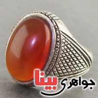انگشتر عقیق یمنی کهکشانی عتیقه _کد:2957
