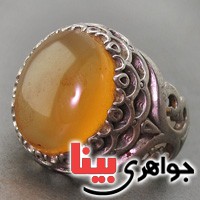 انگشتر عقیق یمنی زرد کمیاب _کد:19278