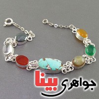 دستبند چند جواهر سلجوقی زنانه سنگ درمانی _کد:2966