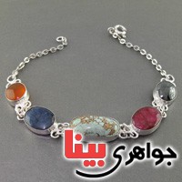 دستبند چند جواهر سلجوقی زنانه سنگ درمانی _کد:2967