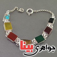 دستبند چند جواهر سلجوقی زنانه سنگ درمانی _کد:19283
