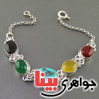 دستبند چند جواهر سلجوقی زنانه سنگ درمانی _کد:19284