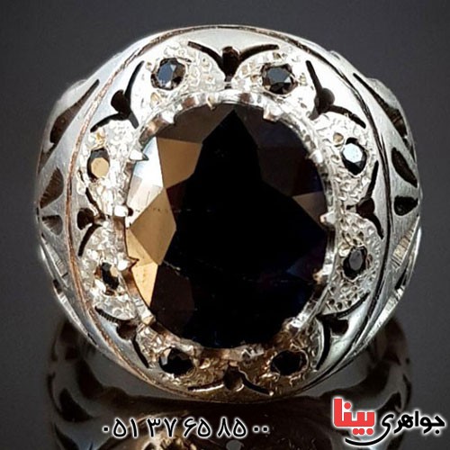 انگشتر یاقوت کبود فاخر با شناسنامه بین المللی _کد:2987