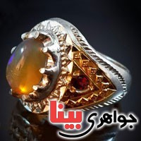انگشتر اوپال همراه با شناسنامه بین المللی _کد:2993