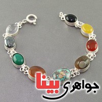 دستبند چند جواهر سلجوقی درشت سنگ درمانی _کد:3014