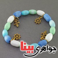 دستبند چشم گربه سنگ درمانی زنانه _کد:19299