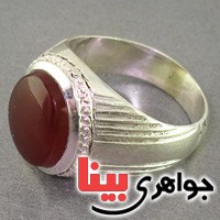 انگشتر عقیق یمنی قدیمی همراه با حرز امام جواد _کد:3023